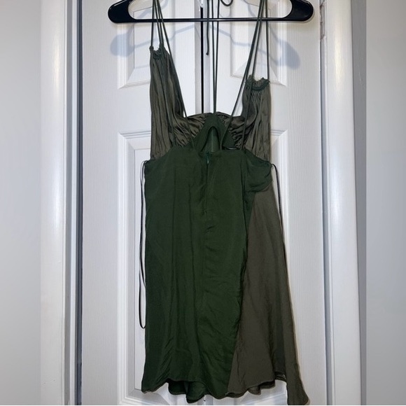 Zara green flowy tie dress - Picture 3 of 5